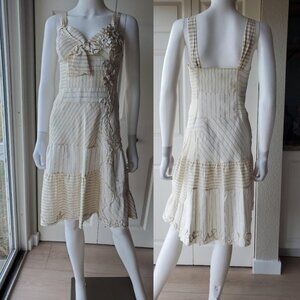 Moschino Vintage Silk Blend Ivory Sleeveless Liner Dress Size 4